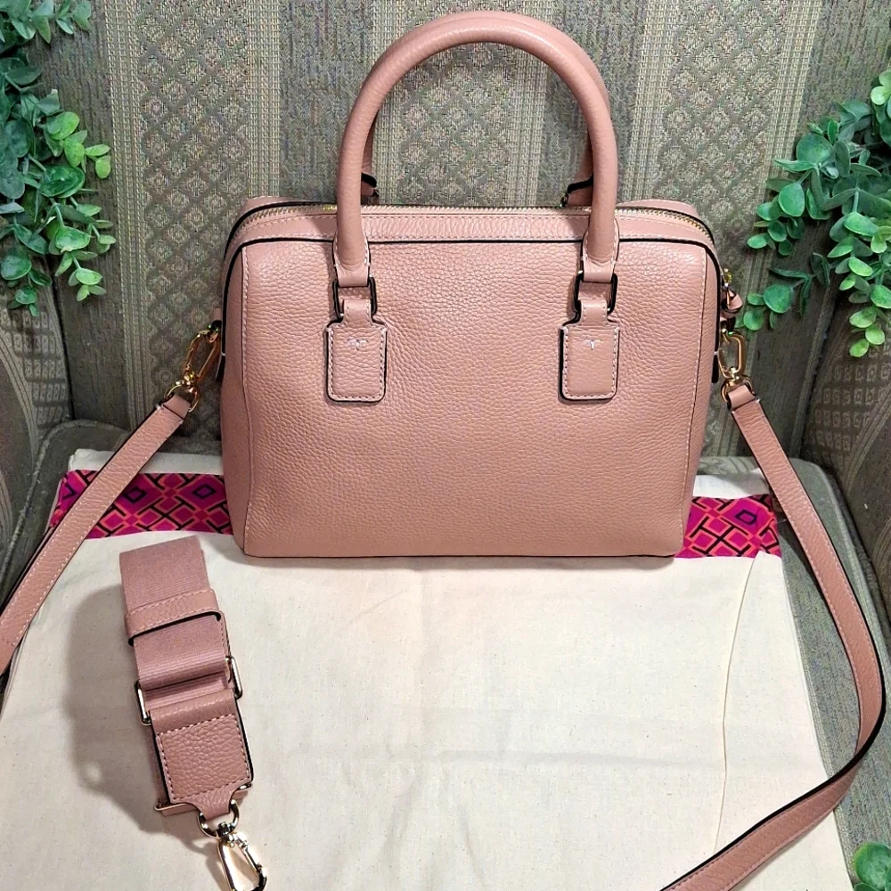 Tory Burch Dusty Rose Leather Satchel with Tassel - Picture 4 of 15